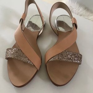 Zara natural and metallic sandals